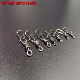 50Pcs/lot 1#-14# Carp Fishing Accessories Connector Pin Bearing Rolling Swivel Stainless Steel Snap Fishhook Lure Swivels Tackle