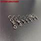 50Pcs/lot 1#-14# Carp Fishing Accessories Connector Pin Bearing Rolling Swivel Stainless Steel Snap Fishhook Lure Swivels Tackle