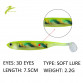5pcs/12pcs 7cm 2g Wobbler Fishing Lure Rainbow Shiner Bait T Tail Bionic Soft Silicon Artificial Realistic Fishing Accessories