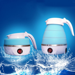 600ml Electric Kettle Foldable Outdoor Camping Kettle Space Saving Kitchen Tea Coffee Kettle Water Pot Silicone Folding Kettle
