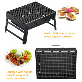 Charcoal Grill Barbecue Portable BBQ &Stainless Steel Folding Grill Tabletop Outdoor Smoker BBQ For Picnic Garden Terrace Travel