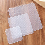 High Quality 4Pcs Reusable Silicone Food Wraps Seal Cover Stretch Multi-functional Food Saran Wrap Kitchen Tools #238059 BUY 1 GET 1