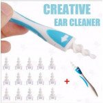 NEW EarWax Cleaner Removal Easy Swab Soft Head Clean Ears Machine Spiral Soft Safe Earpick Tools Include 15PCS Replacement Heads BUY 1 GET 1