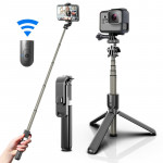 New 3 In 1 Wireless Bluetooth Selfie Stick For Iphone XR XS X Foldable Handheld Monopod Shutter Remote Extendable Mini Tripod
