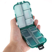 Quick delivery 10 Compartment Mini Storage Case Flying Fishing Tackle Box Fishing Spoon Hook Bait Storage Box Fishing