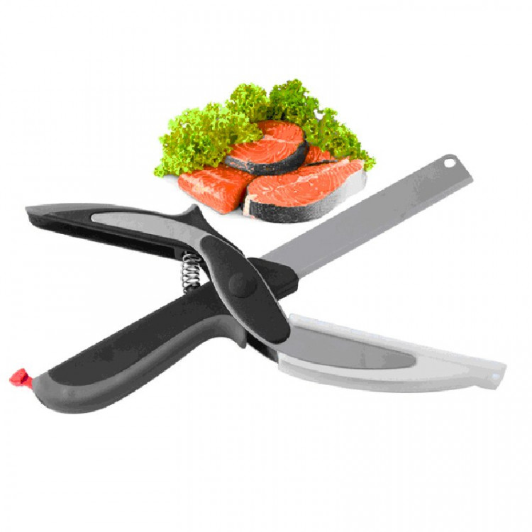 Stainless Steel Kitchen Scissors 2 In 1 Cutting Board Chopper Fruit  Vegetable Multifunctional