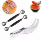 Stainless Steel Watermelon Slicer Fruit Knife Cutter And Ice Cream Ballers Melon Scoop Double Size Spoon Set