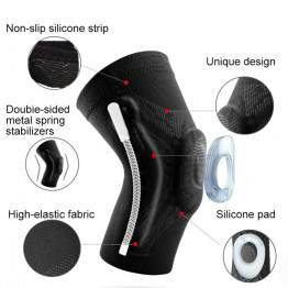 Veidoorn 1PCS Compression Knee Support Sleeve Protector Elastic Knee Pads Brace Springs Gym Sports Basketball Volleyball Running BUY 1 GET 1