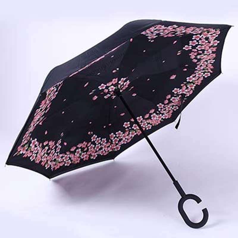 Reverse-Folding-UV-Protection-Umbrella-Kid-Adult-Double-Layer-Inverted-Flower-Parasol-Windproof-Rain-32979672837