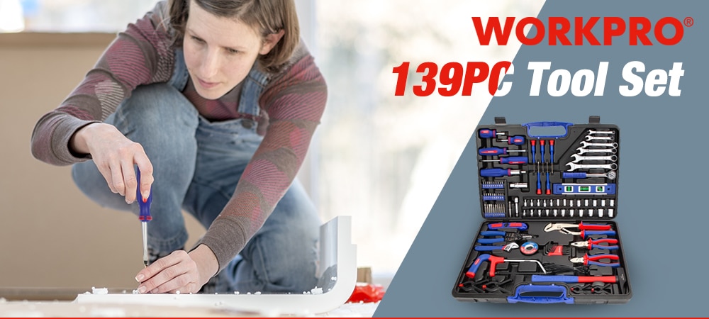 WORKPRO-165PC-Home-Tools-Household-Tool-Set-Wrench-Screwdriver-Plier-Socket-Set-32828931414